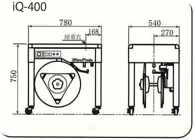 本物保証】 機械と工具のテイクトップストラパック 配送先法人限定 半自動梱包機 iQ-400FC 全面カバー型 D56後継